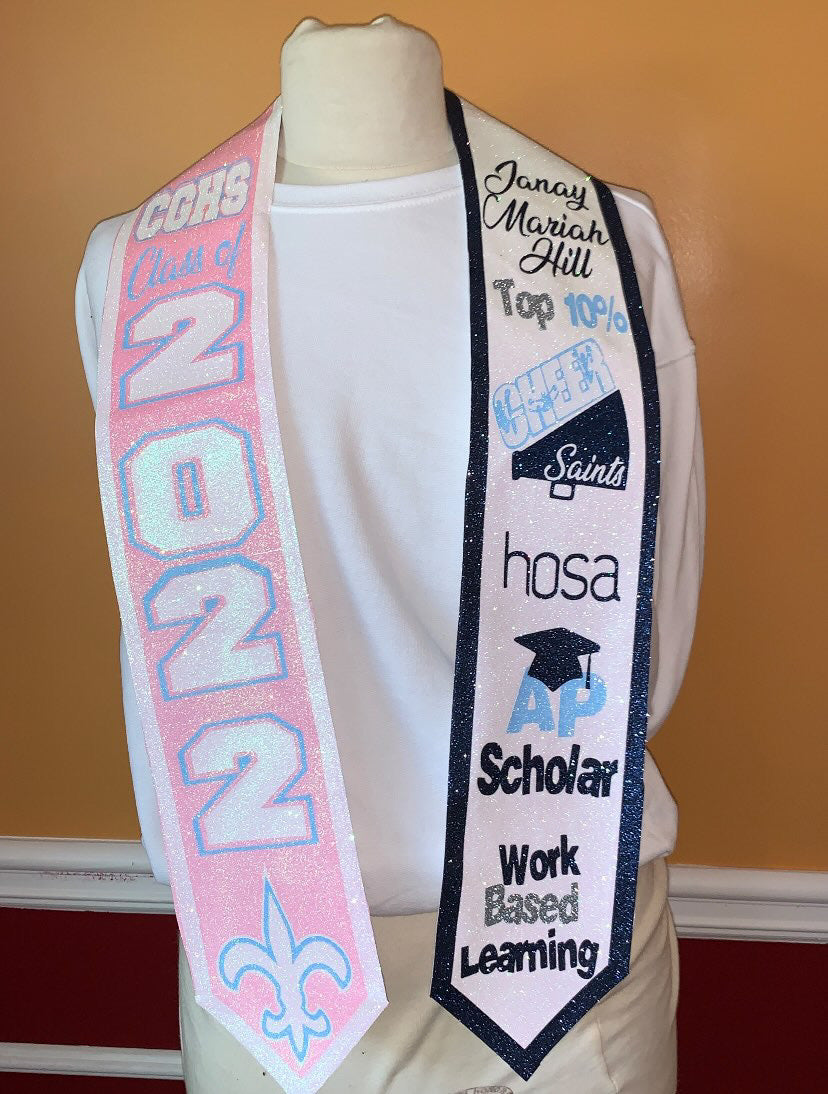 Personalized Dual Base & Trim Color Stole