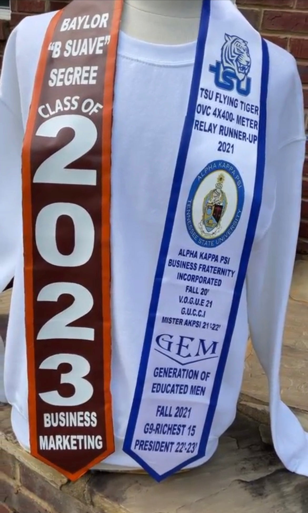Personalized Dual Base & Trim Color Stole